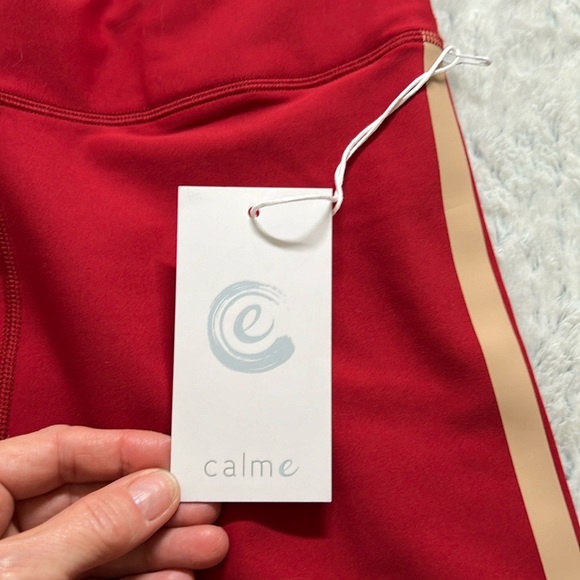⭐️NWT (118$) Johnny Was Calme endurance high waist leggings red stripe sz M #3 - Picture 4 of 8